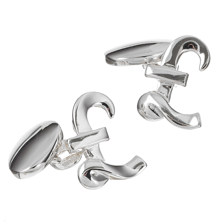 Sterling Silver Pound Cufflinks