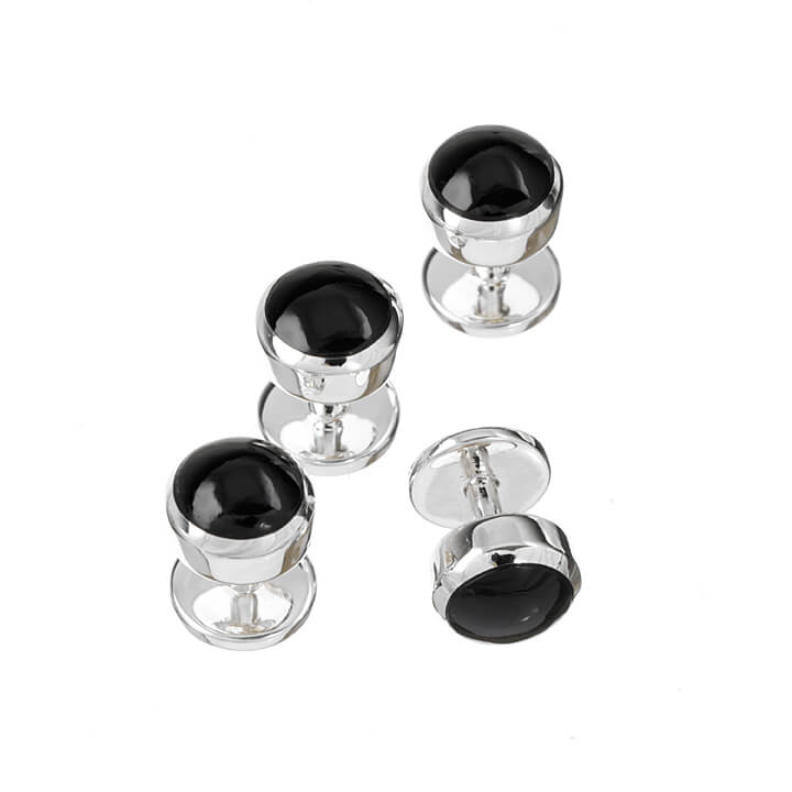 Sterling Silver Onyx Dress Studs