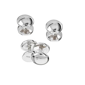 Sterling Silver Round Dress Studs