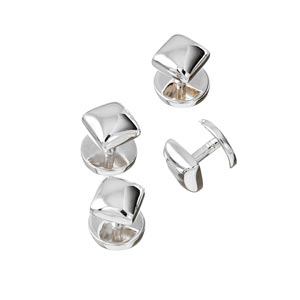 Sterling Silver Square Dress Studs