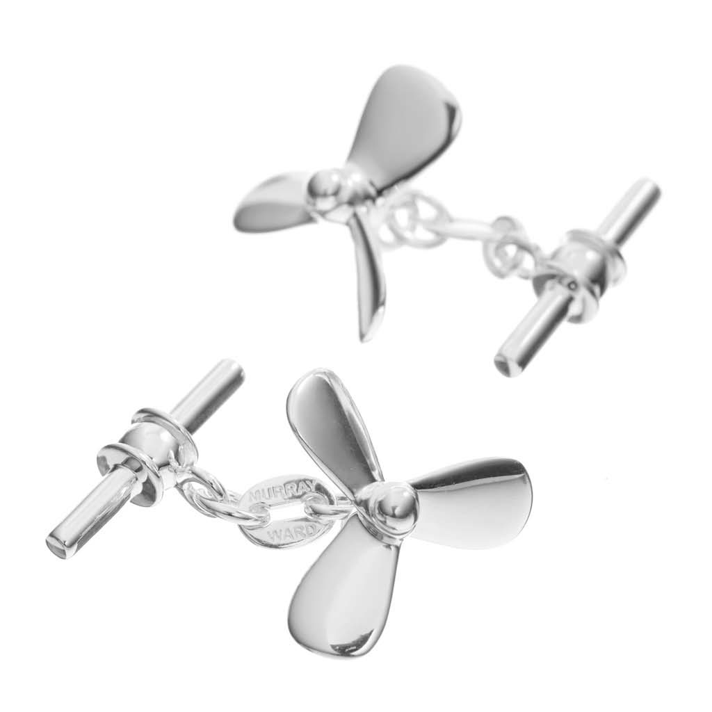 Sterling Silver Propeller Cufflinks