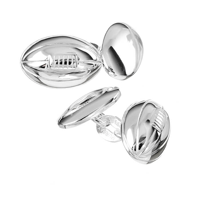 Sterling Silver Rugby Ball  Cufflinks