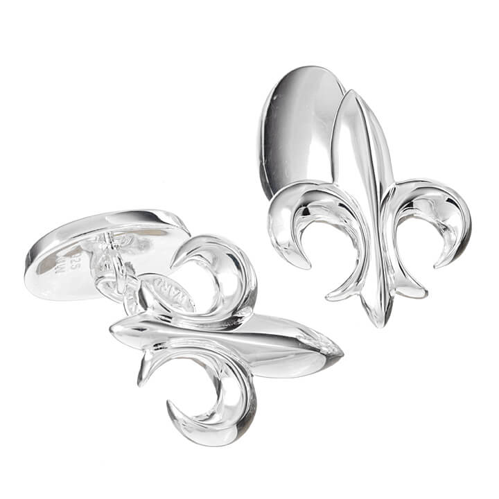 Sterling Silver Fleur-de-Lys Cufflinks