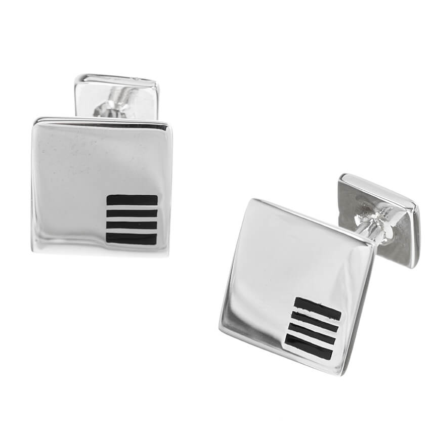 Sterling Silver Square Classic Cufflinks