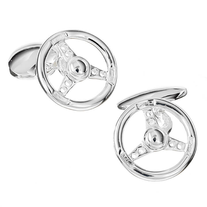 Sterling Silver Steering Wheel Cufflinks