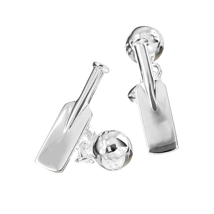 Sterling Silver Cricket Bat and Ball Cufflinks