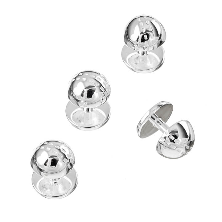 Sterling Silver Cricket Ball Dress Studs