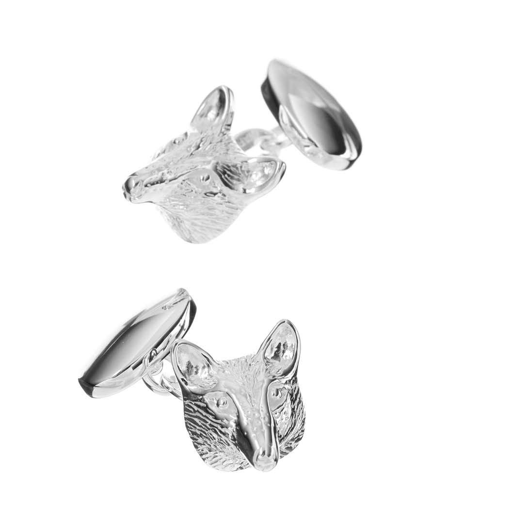 Sterling Silver Fox Head Cufflinks