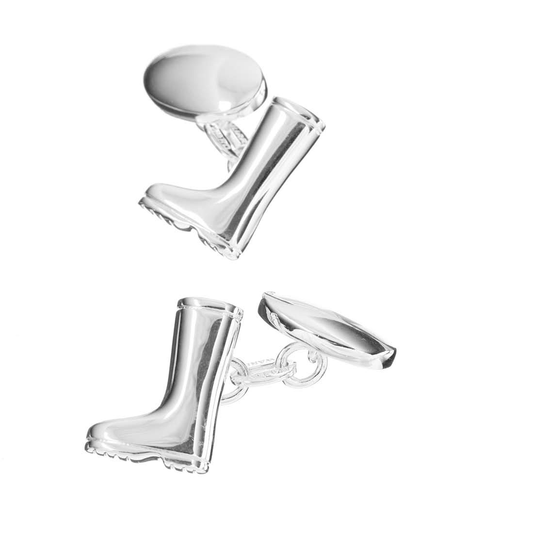 Sterling Silver Wellie Boot Cufflinks