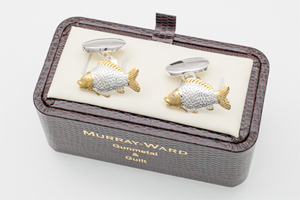 Carp Cufflinks in Gunmetal and Gilt