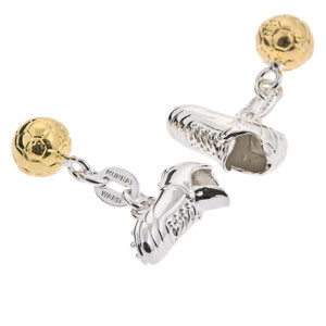 Football Boot and Ball Cufflinks in Gunmetal and Gilt