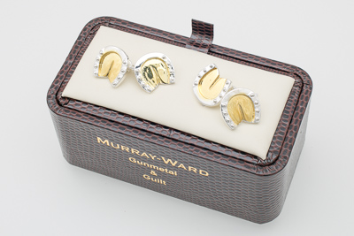 Horse Shoe Cufflinks in Gunmetal and Gilt