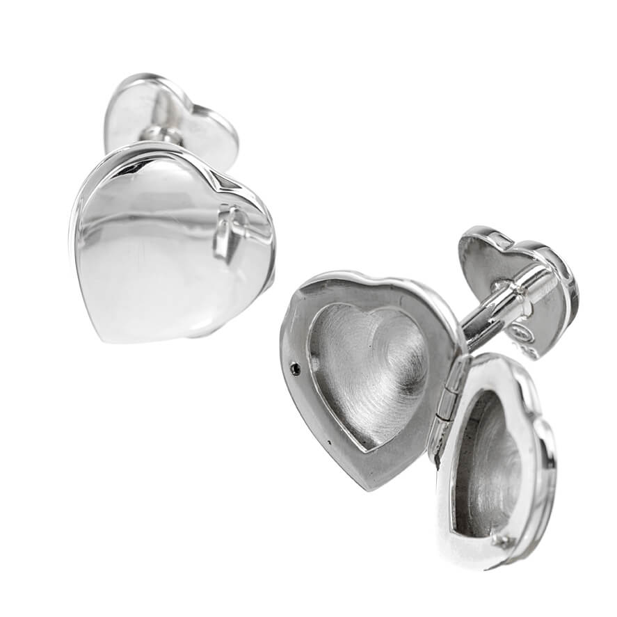 Sterling Silver Heart Locket Cufflinks Sterling Silver Heart Locket Cufflinks