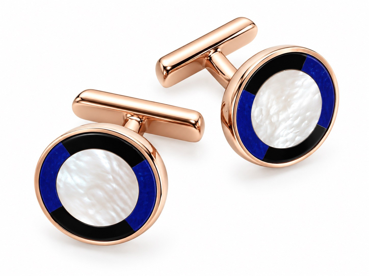 Mother of Pearl Lapis and Onyx Gold on Sterling Silver cufflinks Mother of Pearl Lapis and Onyx Gold on Sterling Silver cufflinks