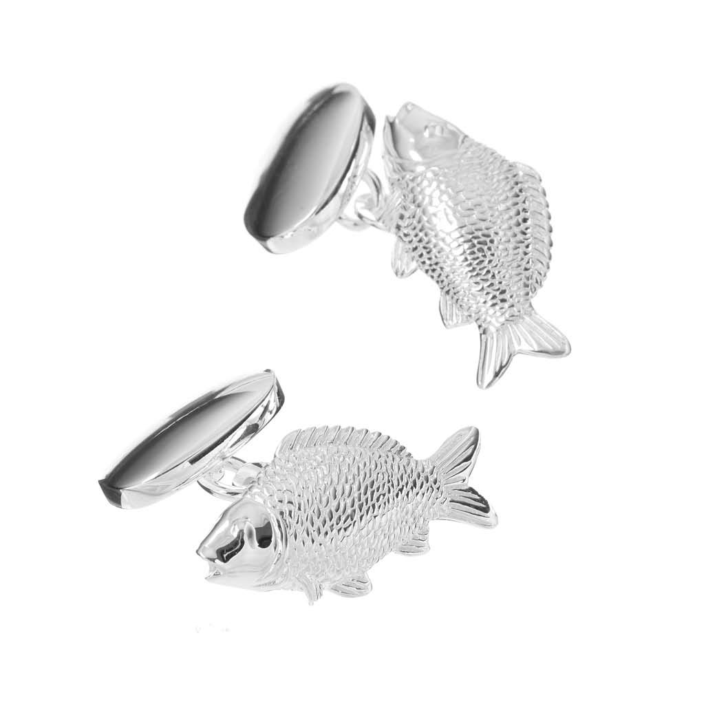 Sterling Silver Carp Cufflinks