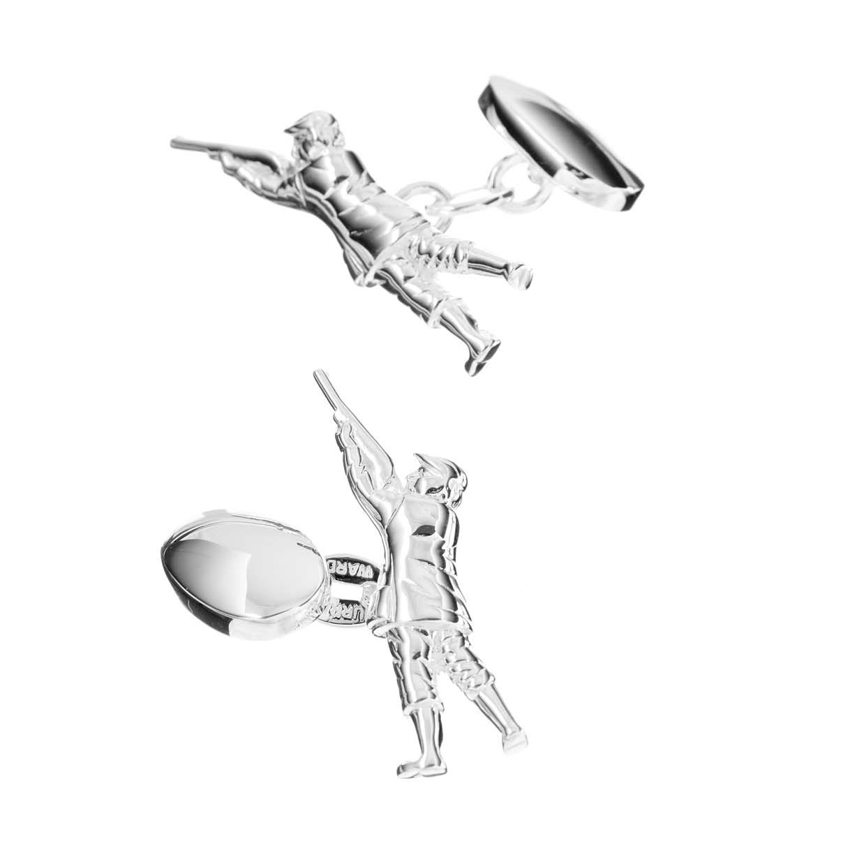 Sterling Silver Shooting Man Cufflinks