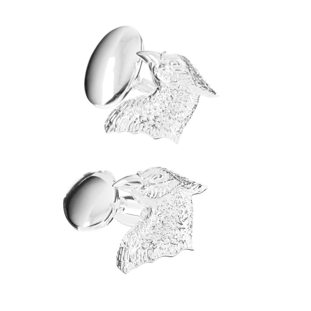 Sterling Silver Pheasants Head Cufflinks