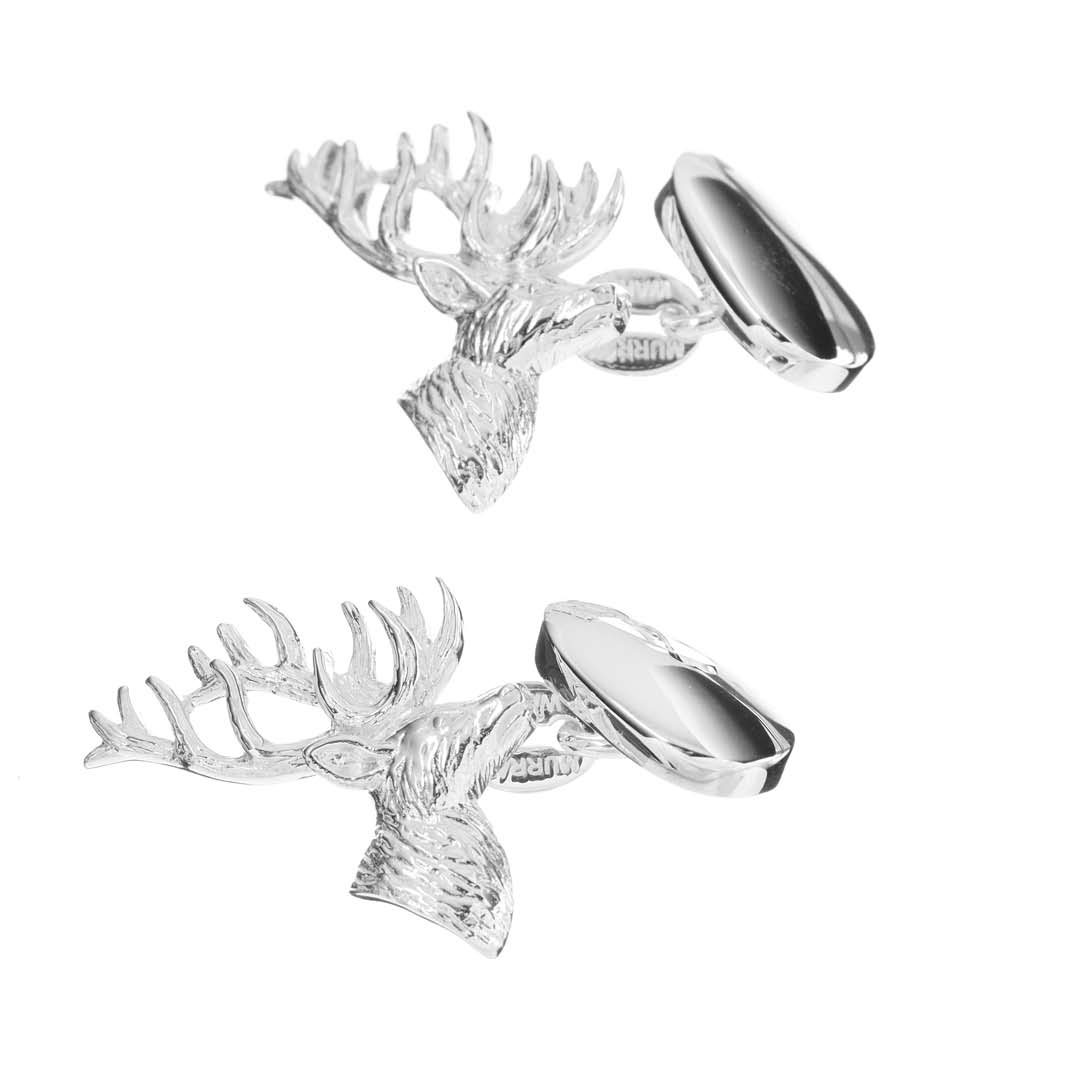 Sterling Silver Stags Head Cufflinks