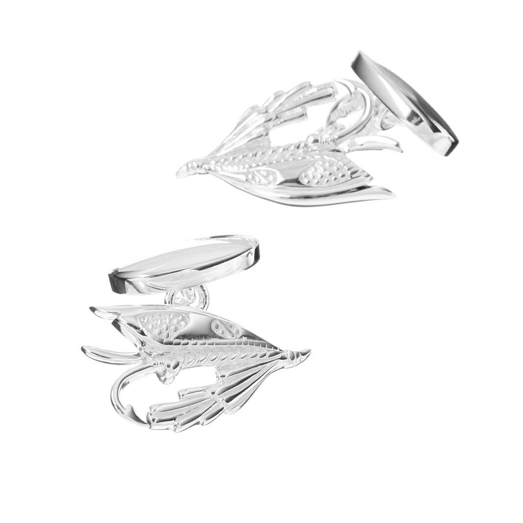 Sterling Silver Fly Fishing Cufflinks