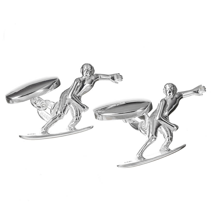 Sterling Silver Surfer Cufflinks