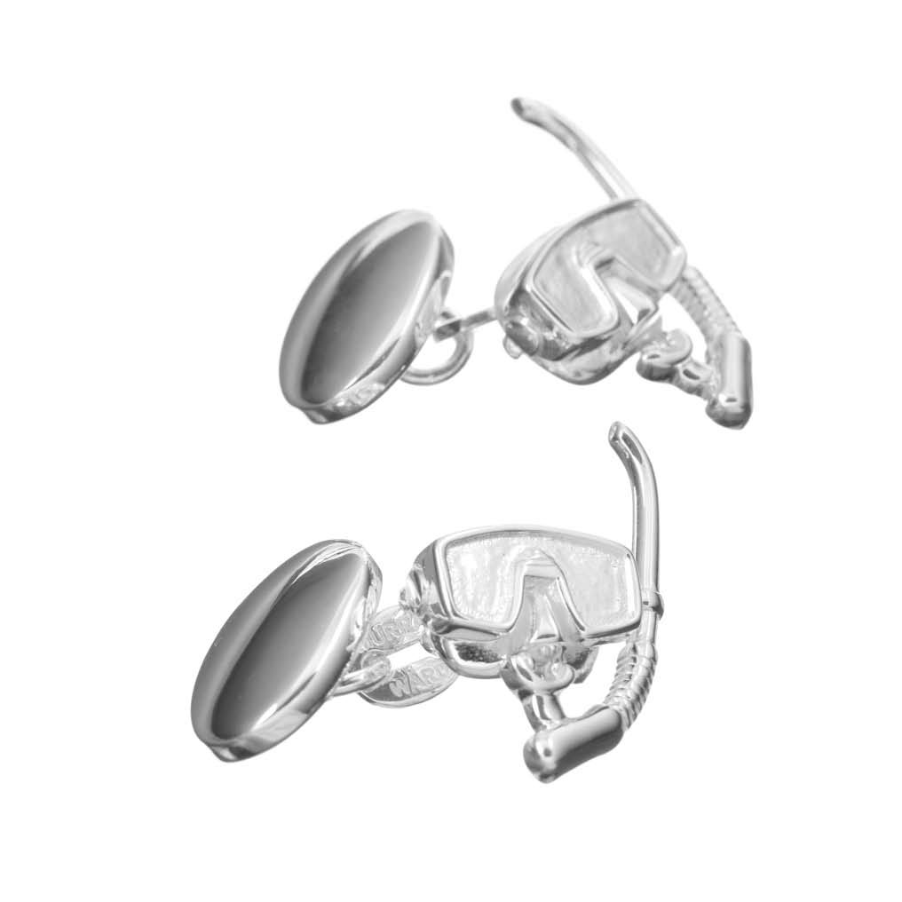 Sterling Silver Snorkel and Mask Cufflinks