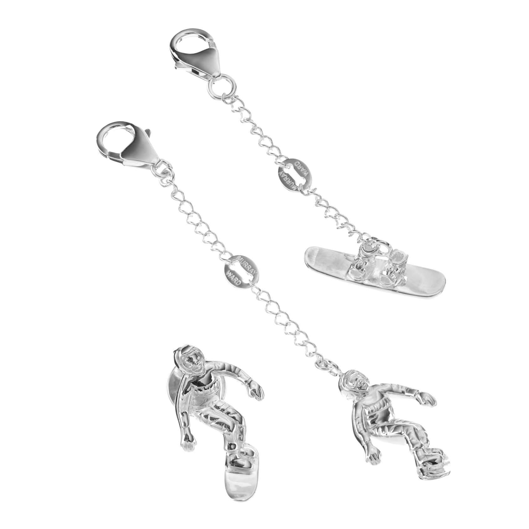 Various Sterling Silver Snowboarding Charms