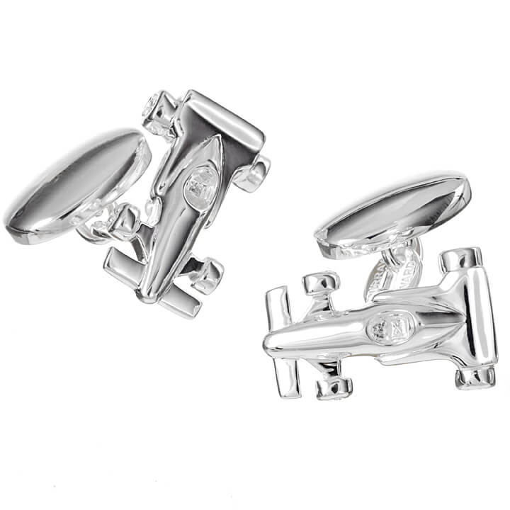 Sterling Silver Racing Car Cufflinks