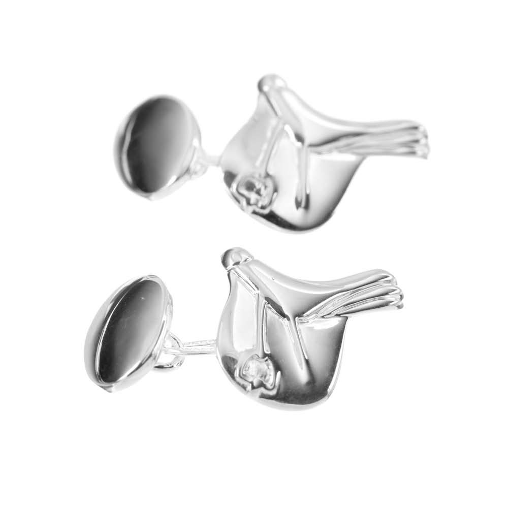 Sterling Silver Saddle Cufflinks