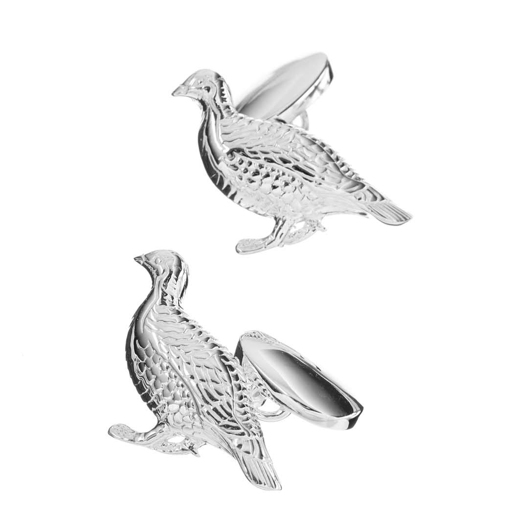 Sterling Silver Grouse Cufflinks