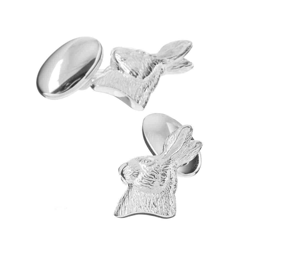 Sterling Silver Hare Cufflinks