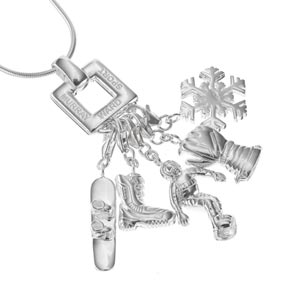 Sterling Silver Snow Boarding Necklace