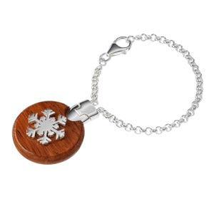 Sterling Silver Snowflake Keyring