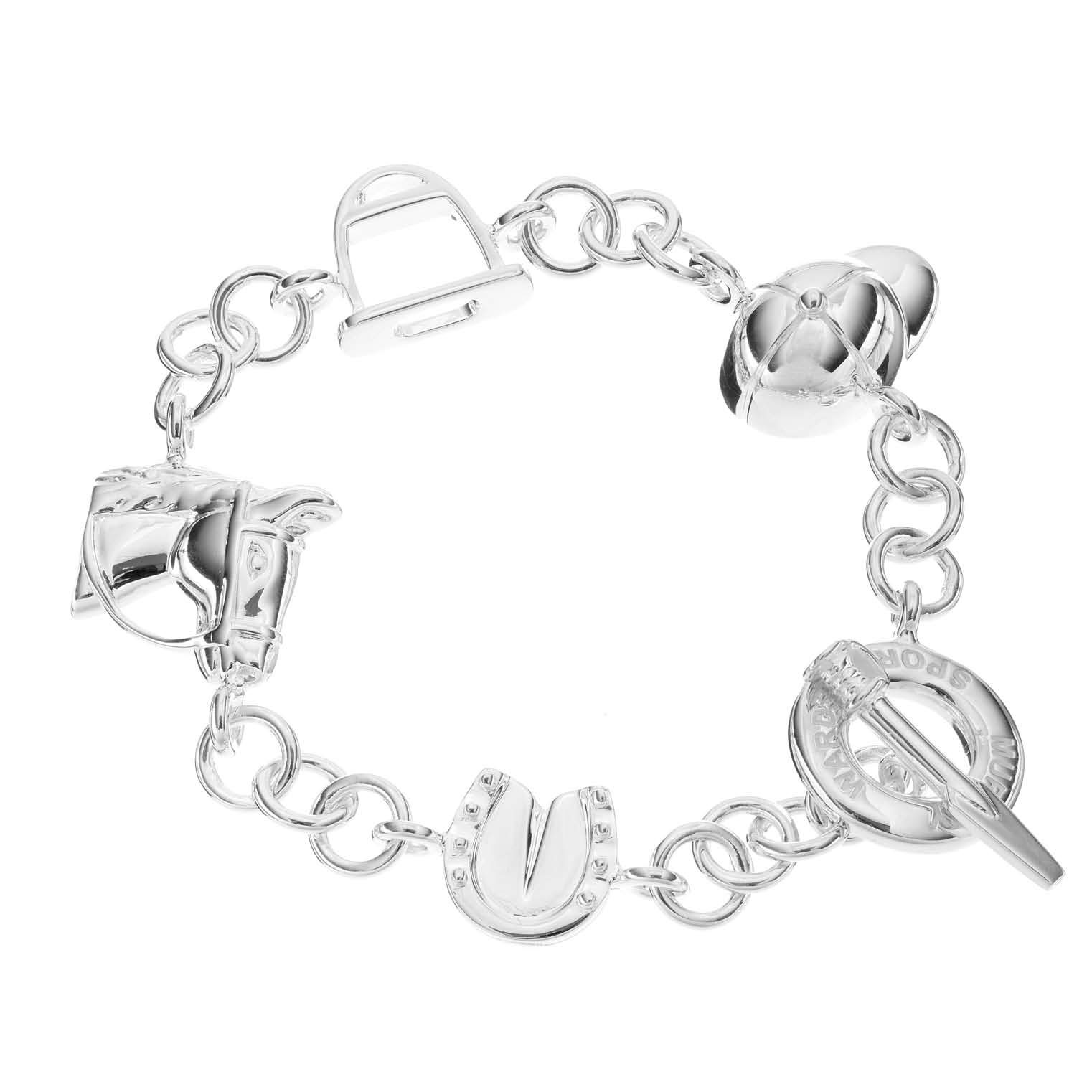 Sterling Silver Equestrian Charm Bracelet