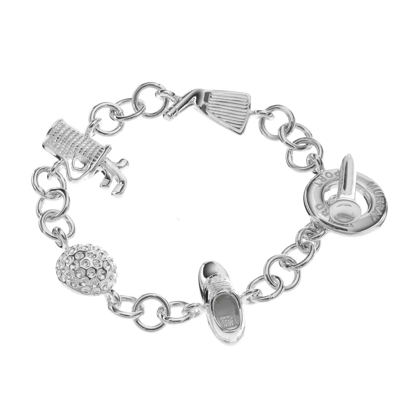 Sterling Silver Golf Charm Bracelet