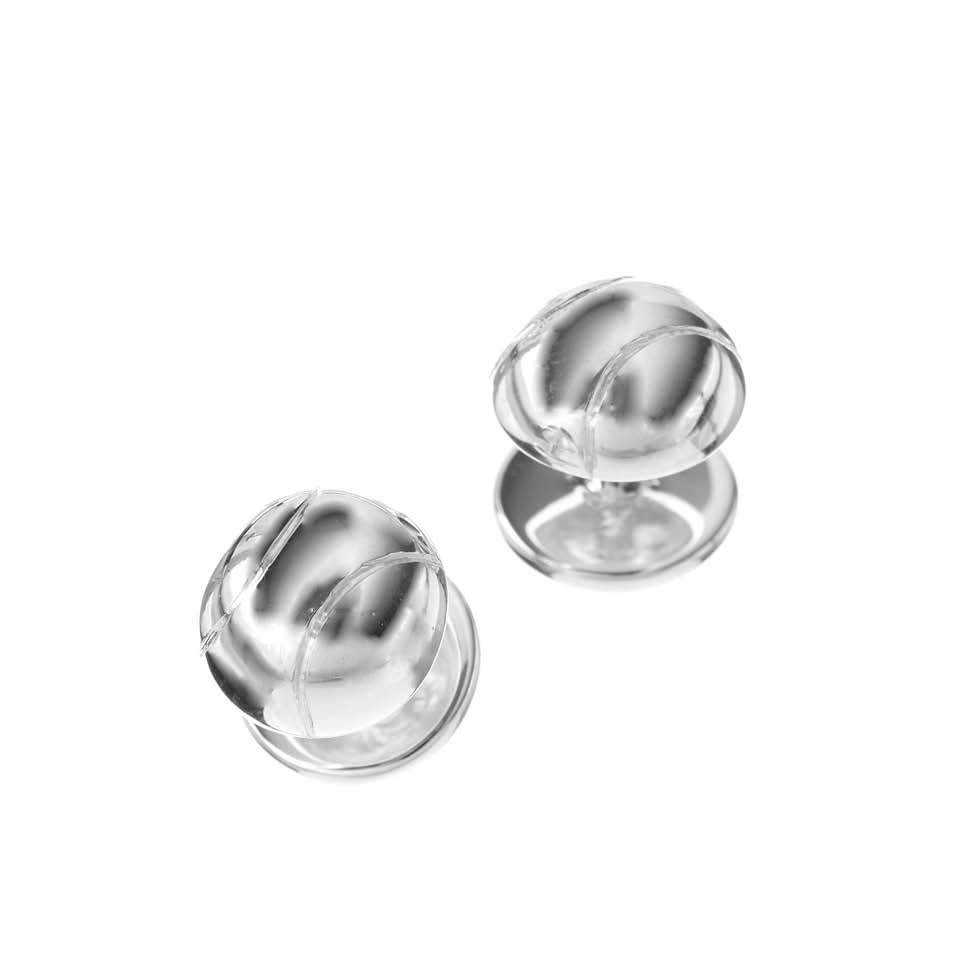 Sterling Silver Tennis Ball Dress Studs