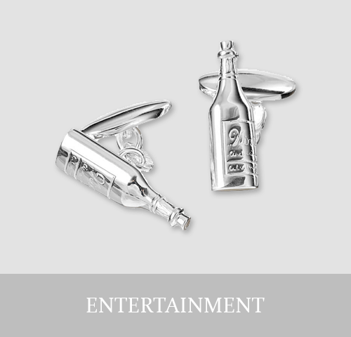 Sterling Silver Entertainment Cufflinks and Jewellery