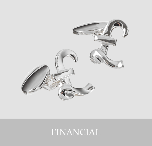 Sterling Silver Financial Cufflinks and Jewellery