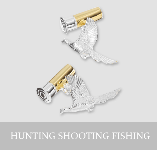 Sterling Silver Hunting Shooting Fishing Cufflinks and Jewellery