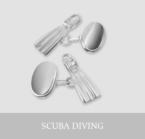 Sterling Silver Scuba Diving Cufflinks and Jewellery