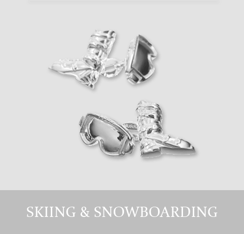 Sterling Silver Skiing & Snowboarding Cufflinks and Jewellery